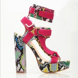 Snakeskin Platform Heels